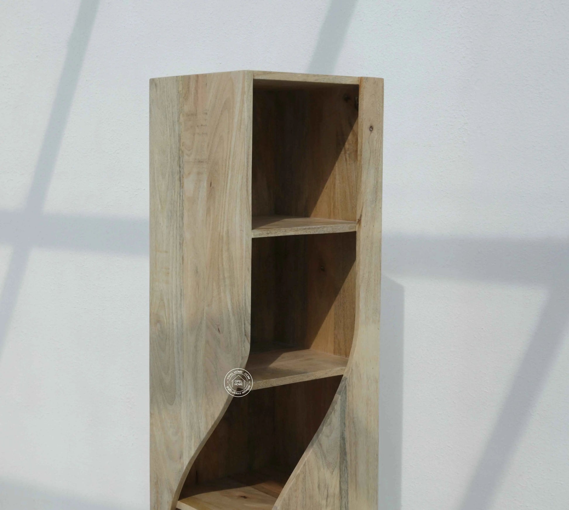 Carlton Corner Wooden Bookshelf – Solid Mango Wood, 160 cm | Opelhome UAE