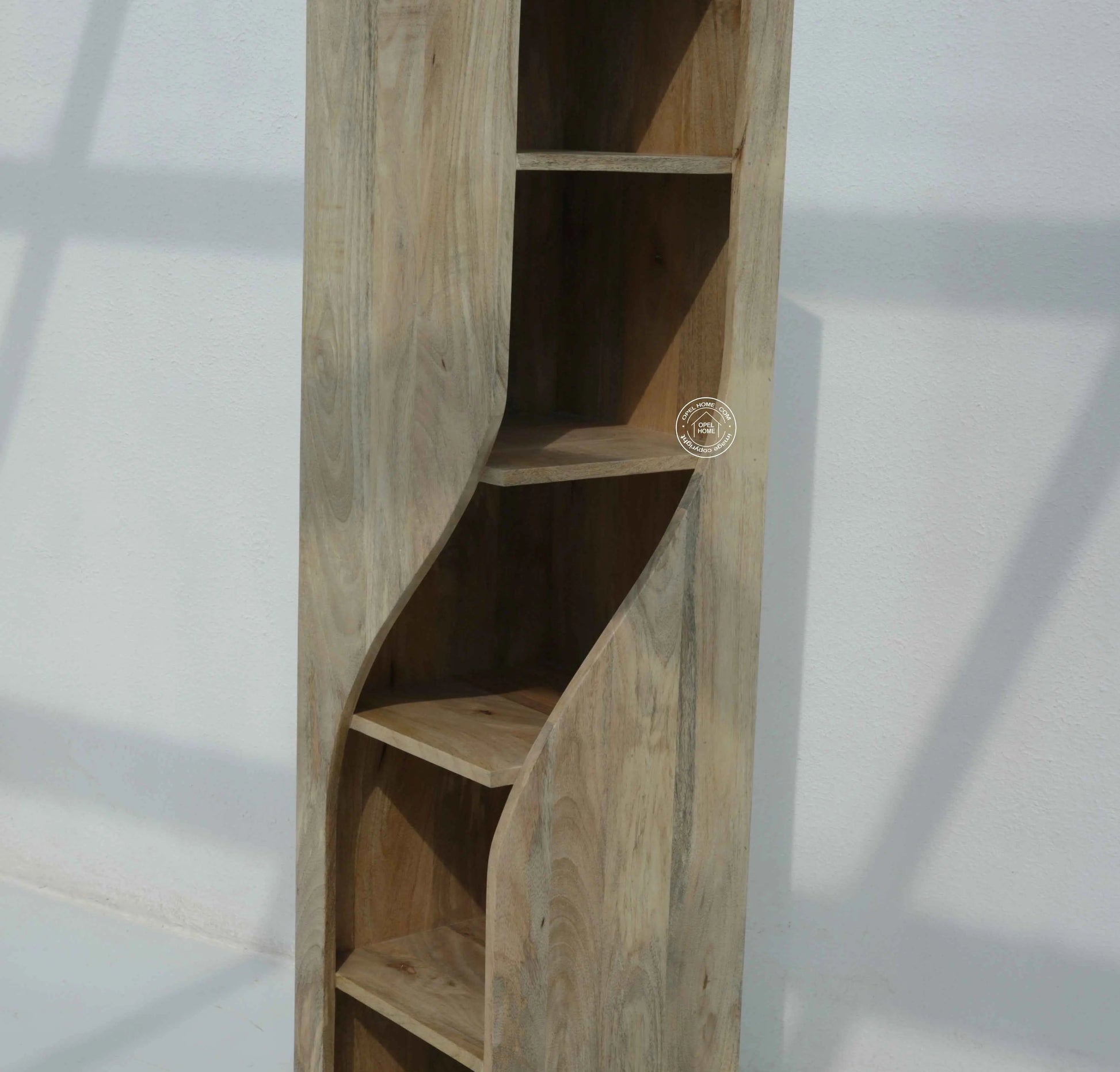 Carlton Corner Wooden Bookshelf – Solid Mango Wood, 160 cm | Opelhome UAE