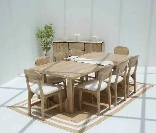 Carvera Wooden Dining Table –  Multiple Sizes (Only Table) | Opelhome UAE