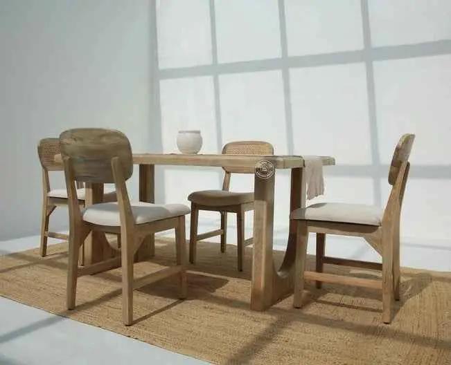 Carvera Wooden Dining Table –  Multiple Sizes (Only Table) | Opelhome UAE