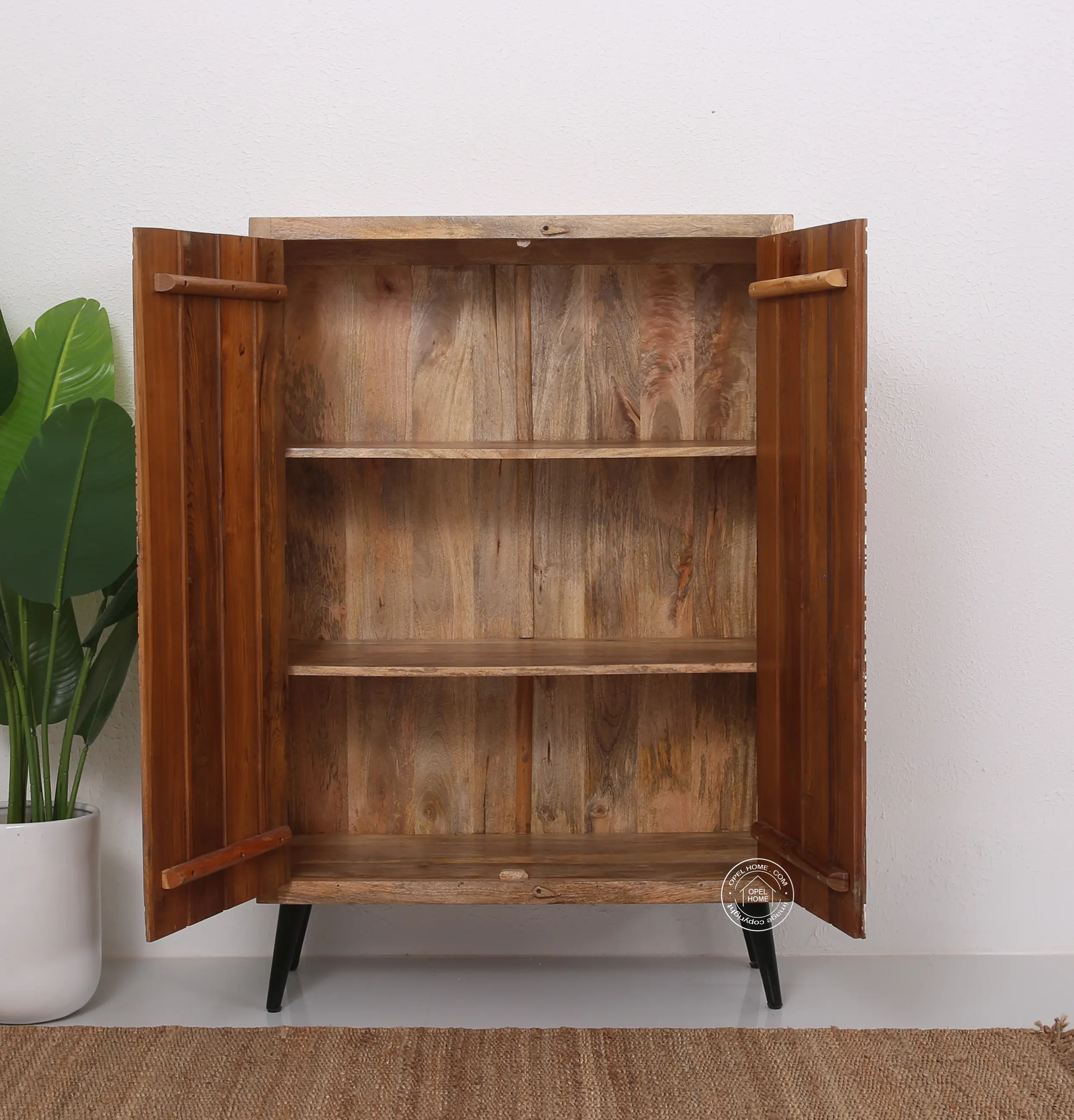 Cary wooden Cabinet (natural finish) - Opelhome