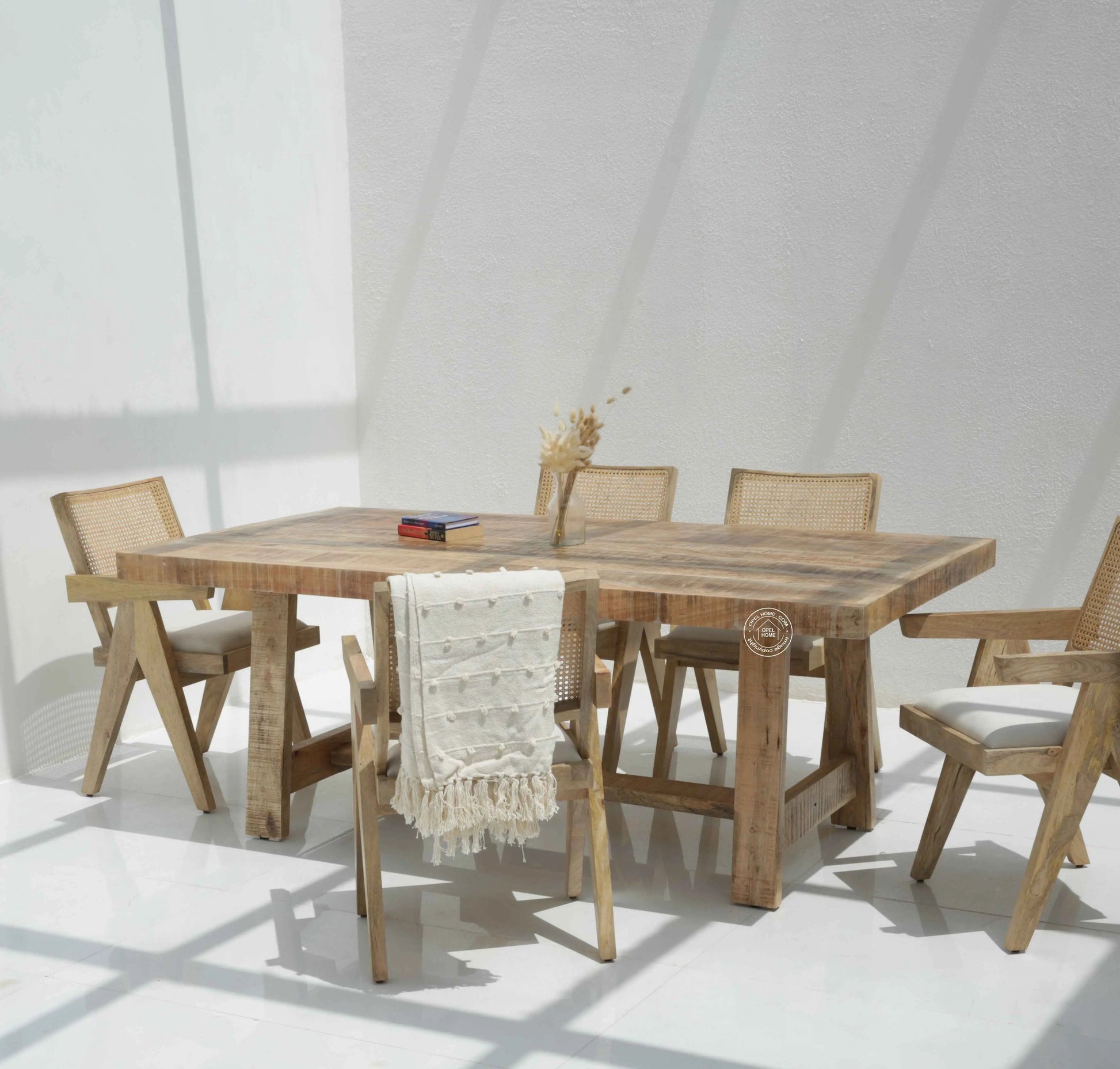 Casein Mango Wood Dining Table (Only Table) , | Opelhome UAE