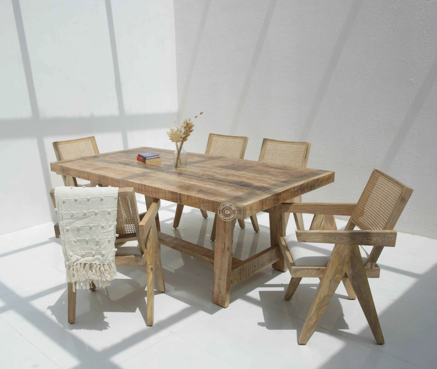 Casein Mango Wood Dining Table (Only Table) , | Opelhome UAE