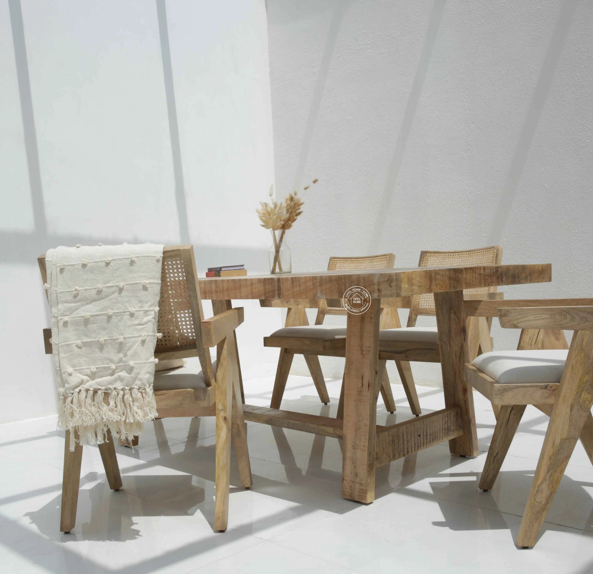 Casein Mango Wood Dining Table (Only Table) , | Opelhome UAE