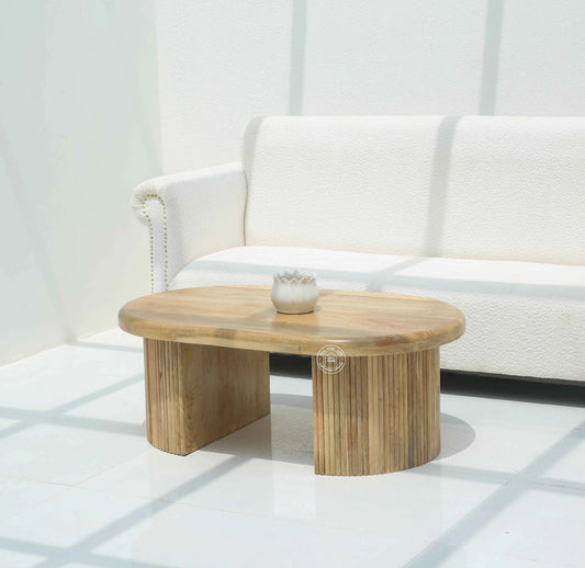 Catrien Wooden Coffee Table – Solid Mango Wood, Natural Finish | Opelhome UAE