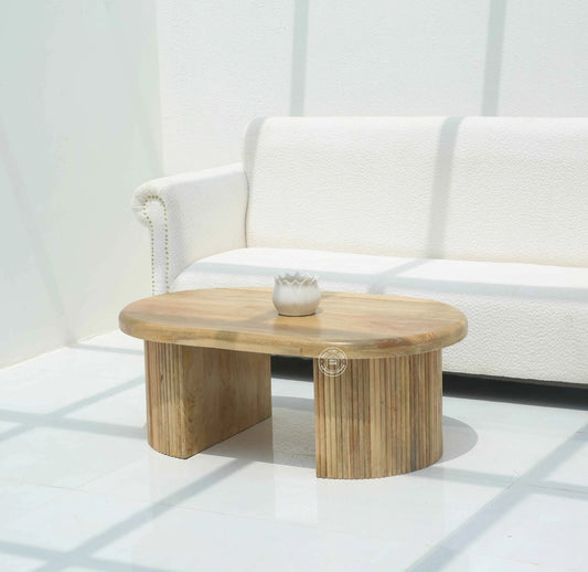 Catrien Wooden Coffee Table – Solid Mango Wood, Natural Finish | Opelhome UAE