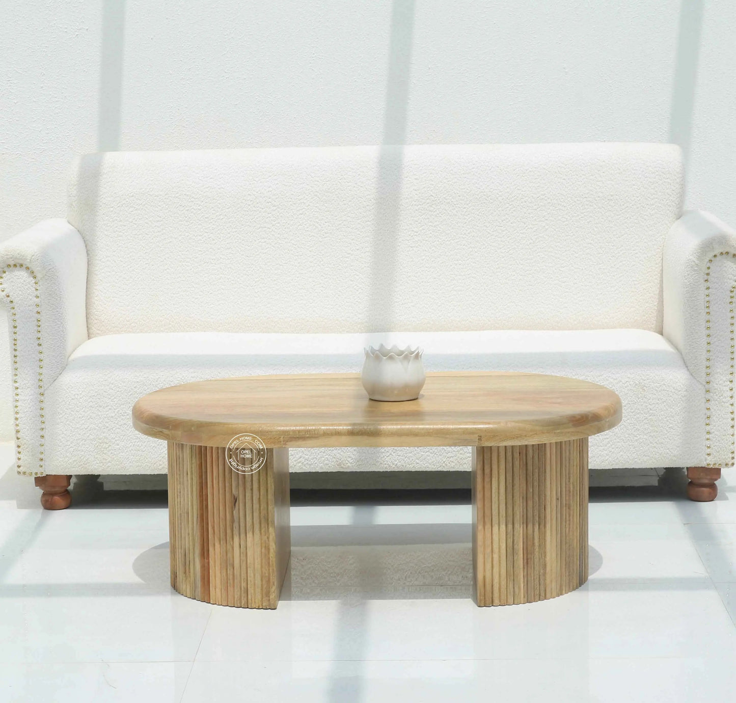 Catrien Wooden Coffee Table – Solid Mango Wood, Natural Finish | Opelhome UAE