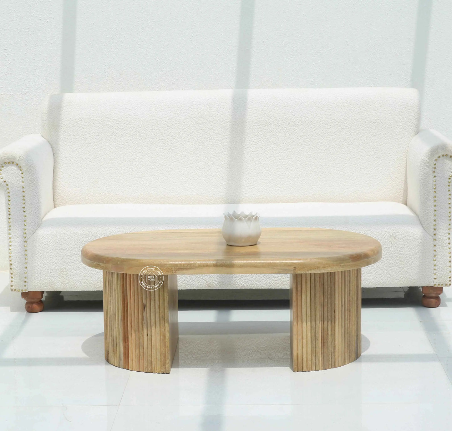 Catrien Wooden Coffee Table – Solid Mango Wood, Natural Finish | Opelhome UAE