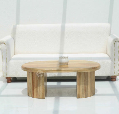 Catrien Wooden Coffee Table – Solid Mango Wood, Natural Finish | Opelhome UAE