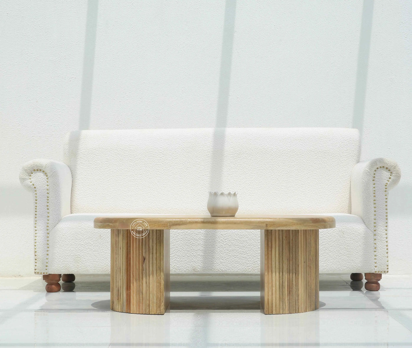 Catrien Wooden Coffee Table – Solid Mango Wood, Natural Finish | Opelhome UAE