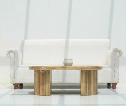 Catrien Wooden Coffee Table – Solid Mango Wood, Natural Finish | Opelhome UAE