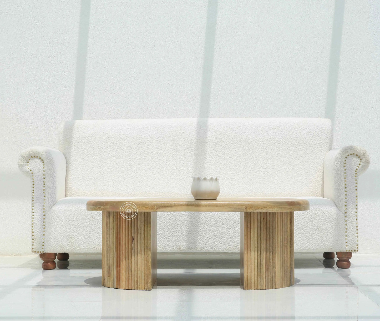 Catrien Wooden Coffee Table – Solid Mango Wood, Natural Finish | Opelhome UAE