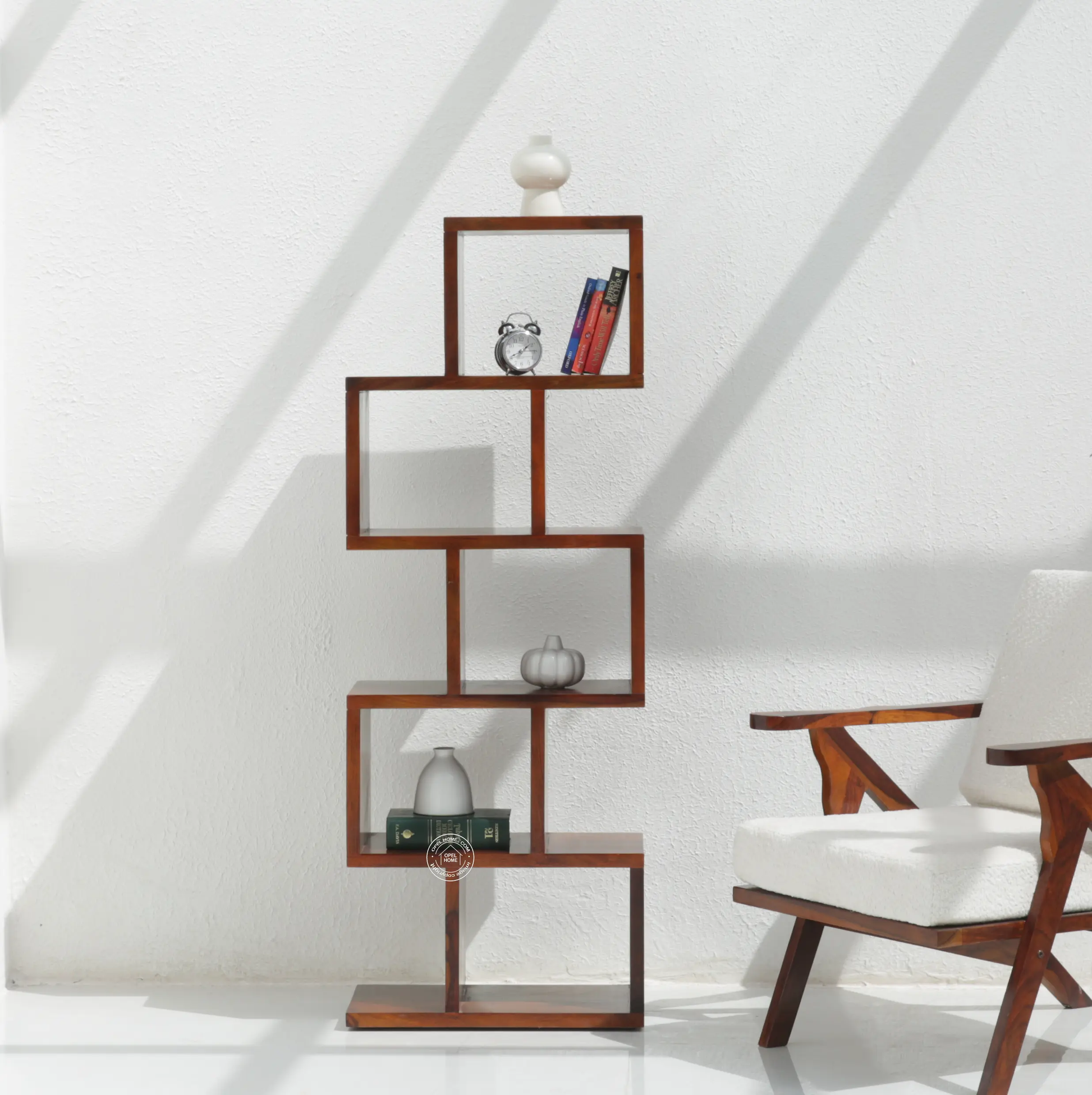 Cavallo Wooden Bookcase – Honey Finish| Opelhome UAE - Opelhome