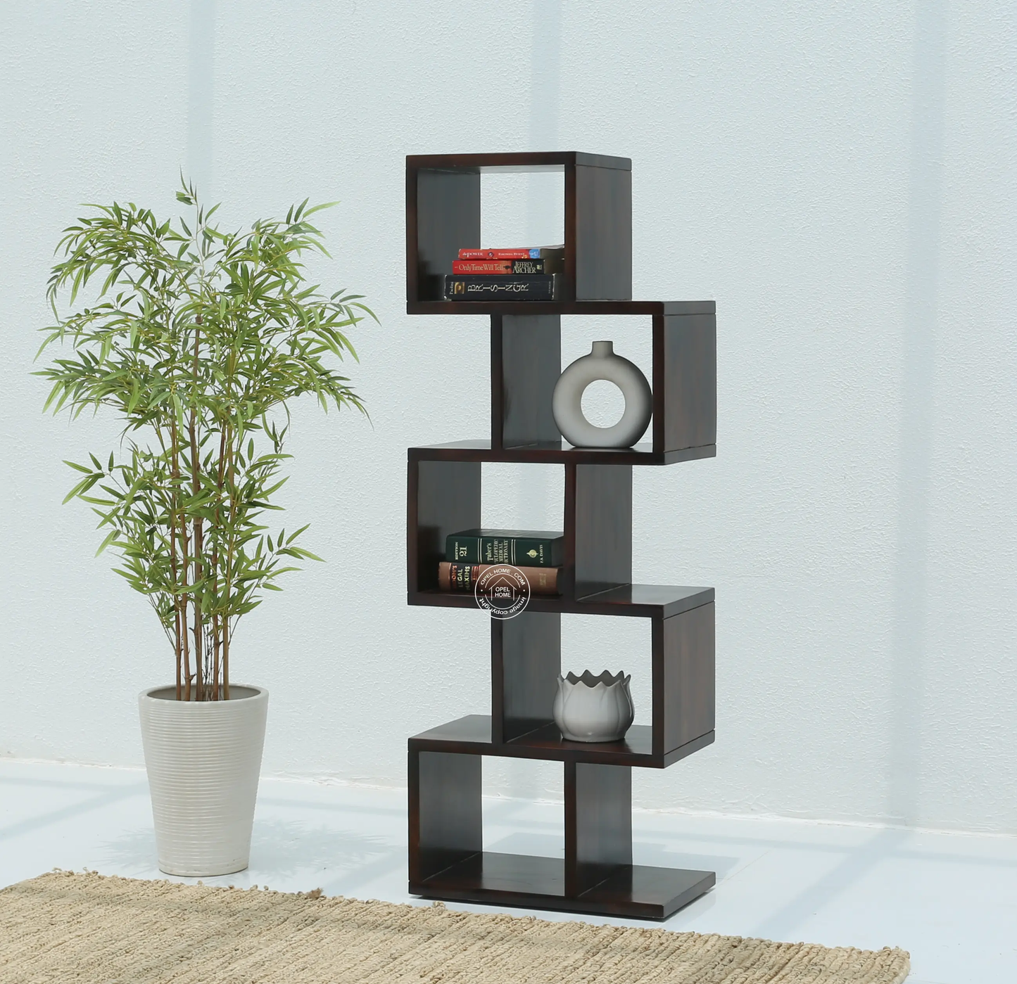 Cavallo Wooden Bookcase – Walnut Finish| Opelhome UAE - Opelhome