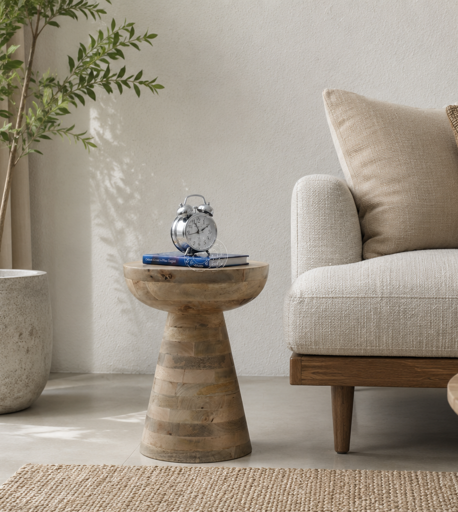 Jona Wooden Side Table – Solid Mango Wood | Opelhome UAE