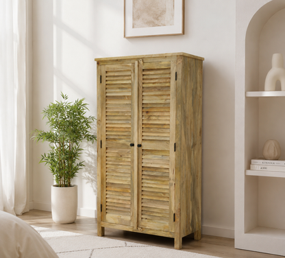 Moiser Solid Mango Wood Shoe Rack – Natural Finish (Large) | Opel Home UAE