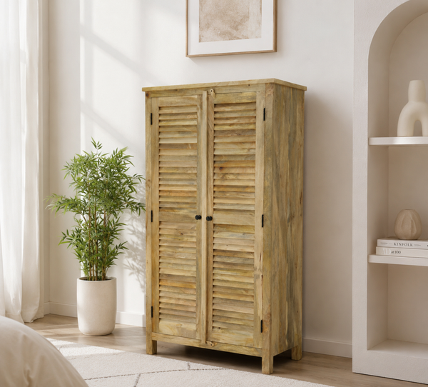 Moiser Solid Mango Wood Shoe Rack – Natural Finish (Large) | Opel Home UAE