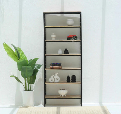 Chroma Wooden Shelves with Metal Frame – Solid Wood, 200 cm | Opelhome UAE