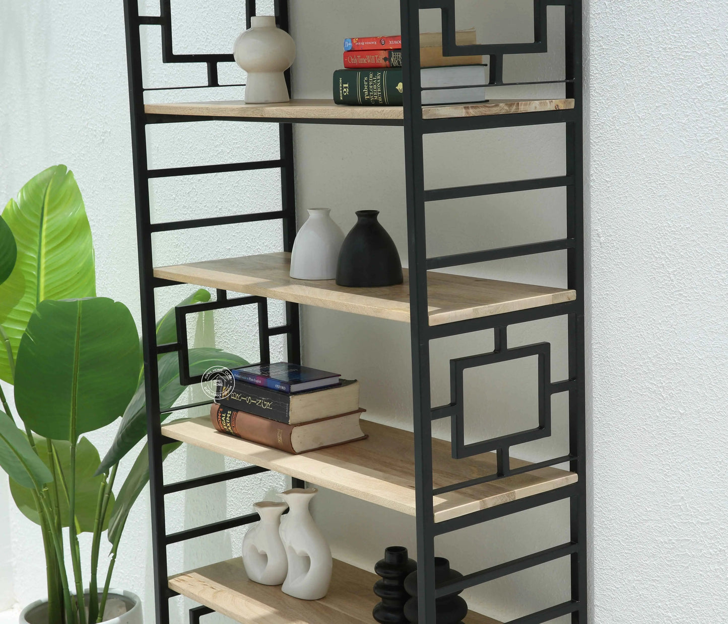 Chroma Wooden Shelves with Metal Frame – Solid Wood, 200 cm | Opelhome UAE