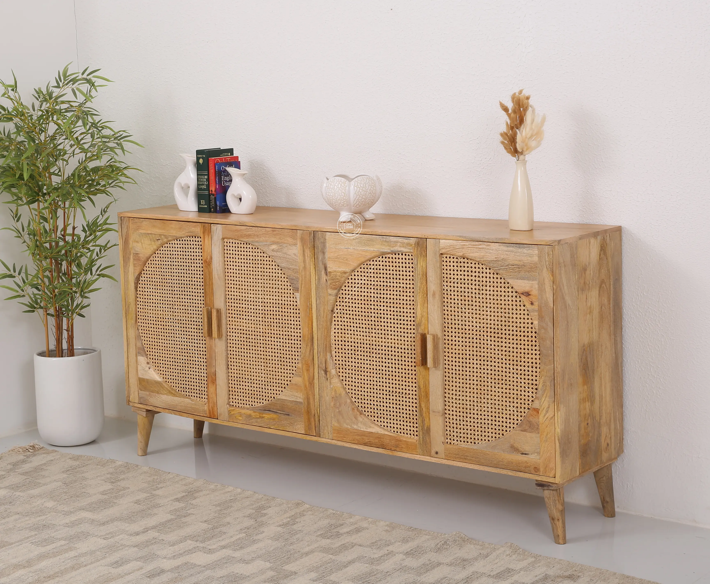 Cloud Four Doors Rattan Sideboard