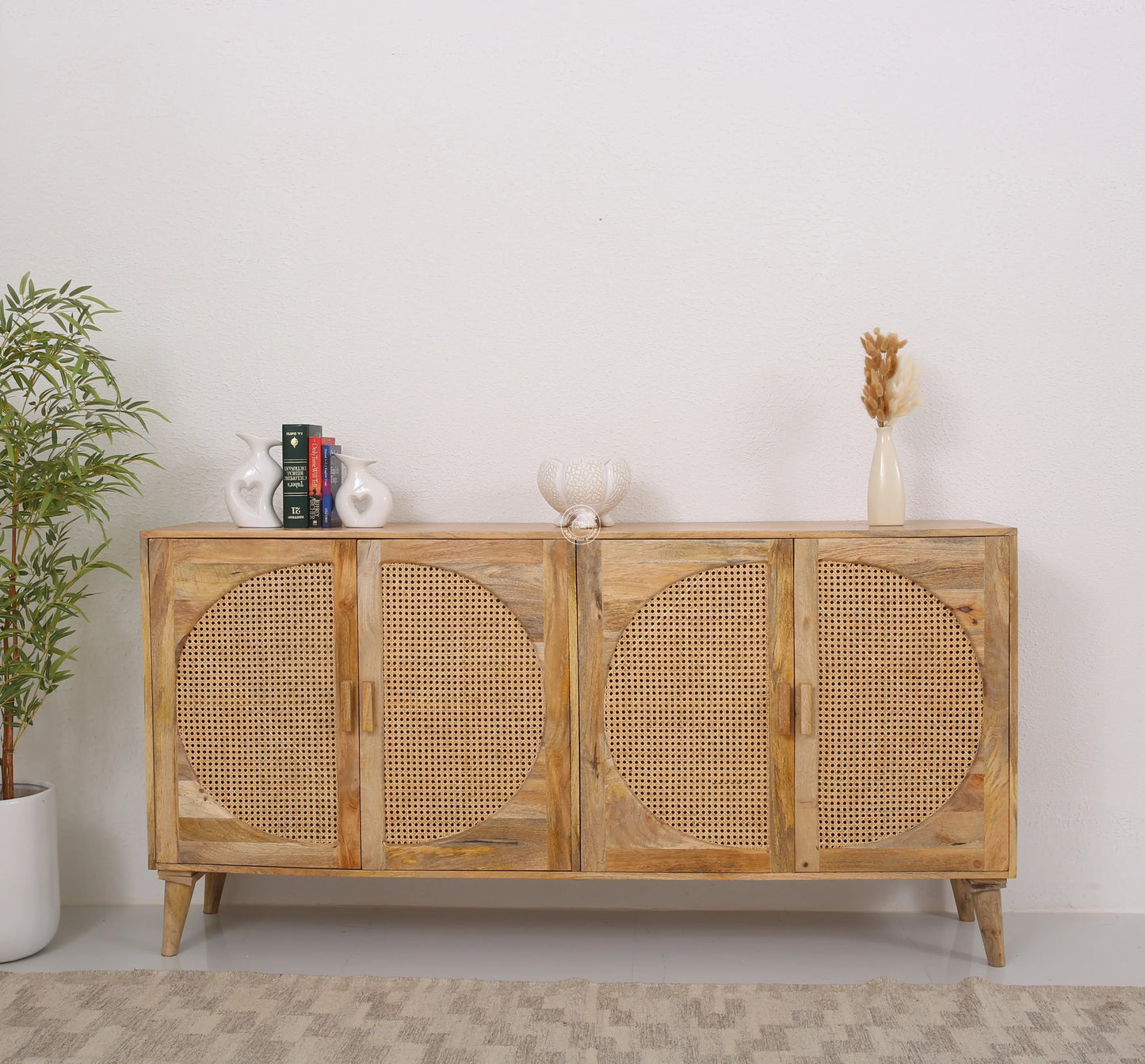 Cloud Four Doors Rattan Sideboard - Opelhome