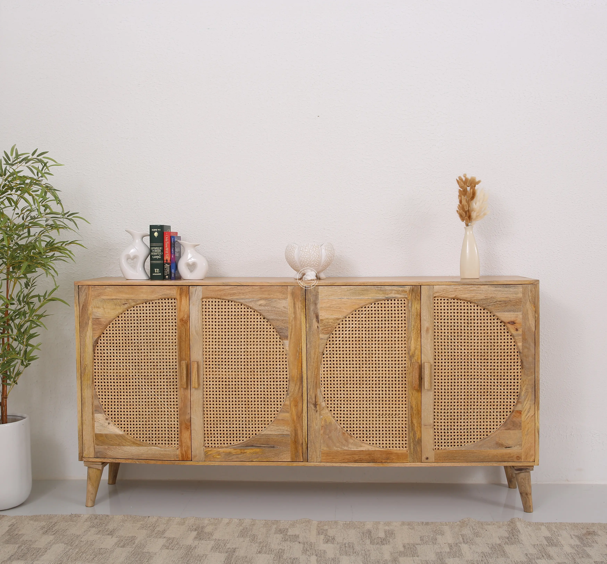 Cloud Four Doors Rattan Sideboard - Opelhome