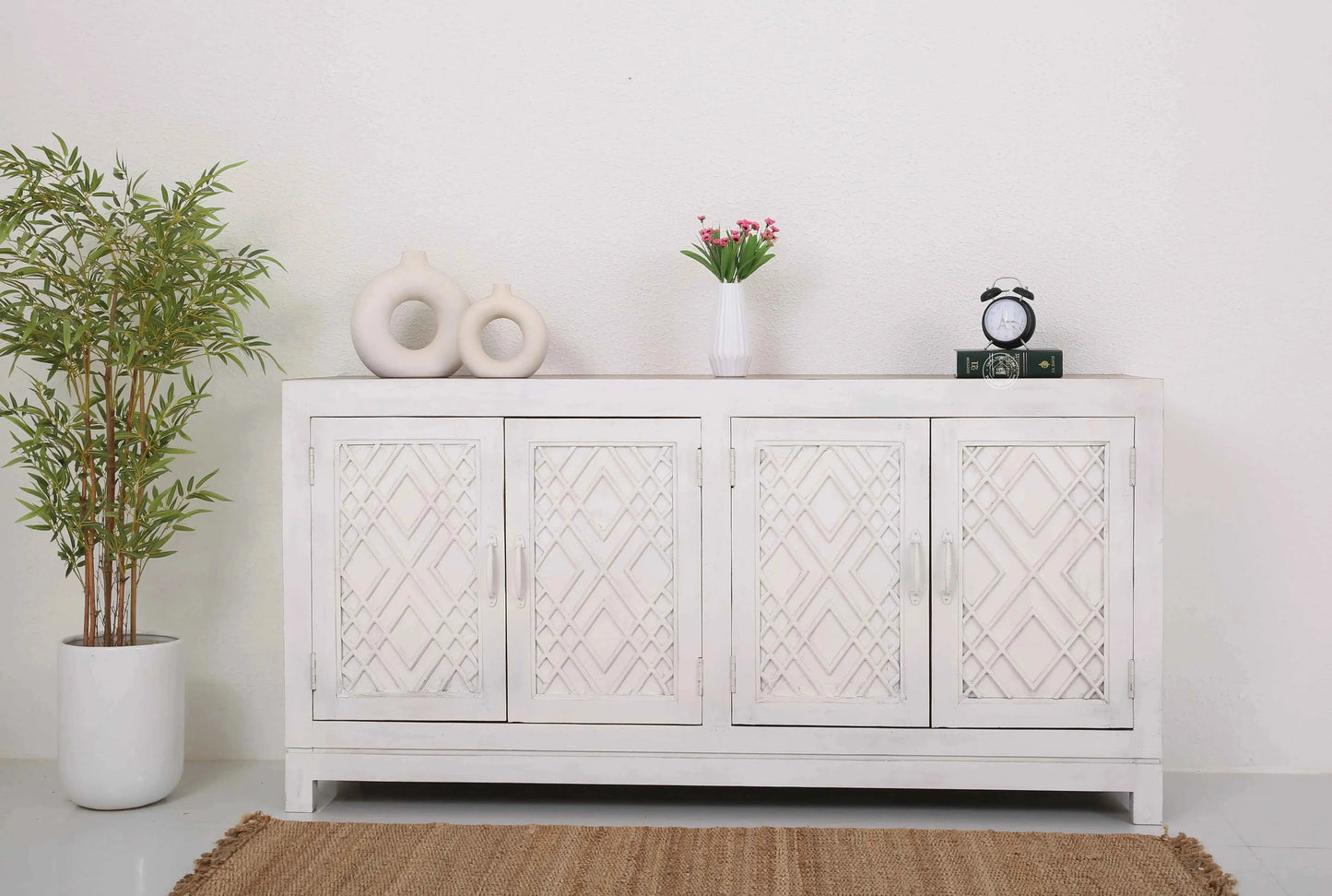 Colton Wooden 4 Door Sideboard – Solid Mango Wood | Opelhome UAE