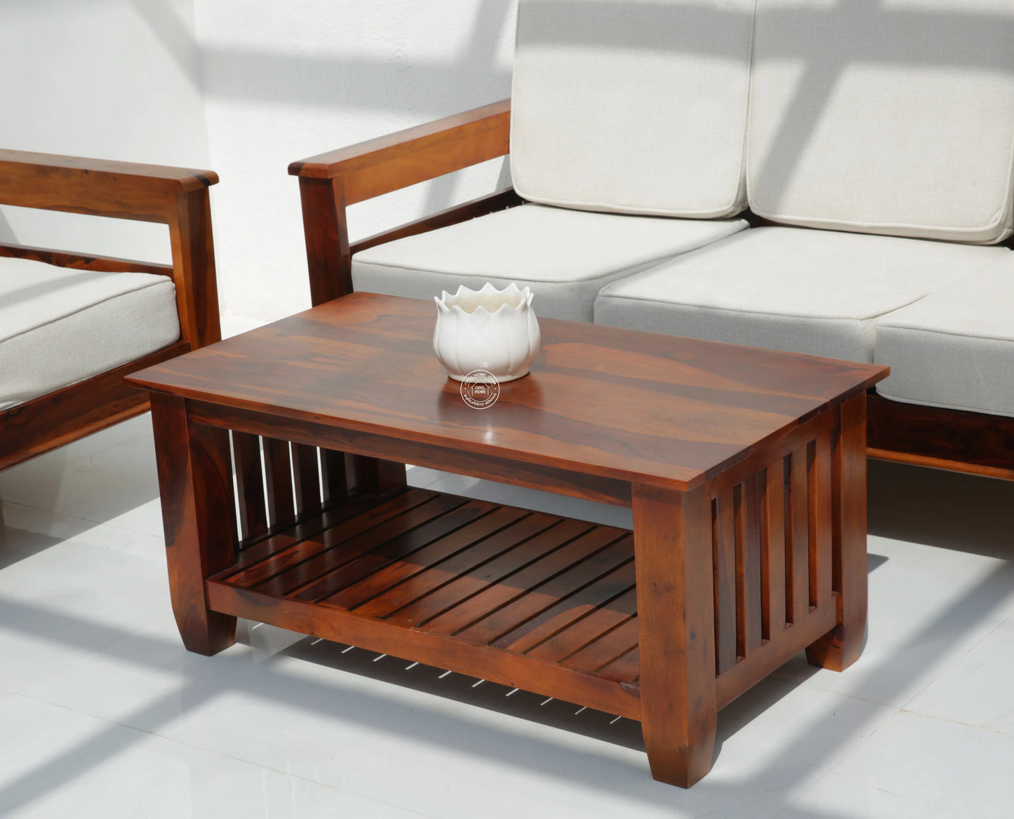 Cowley Wooden Coffee Table (Honey finish) - Opelhome