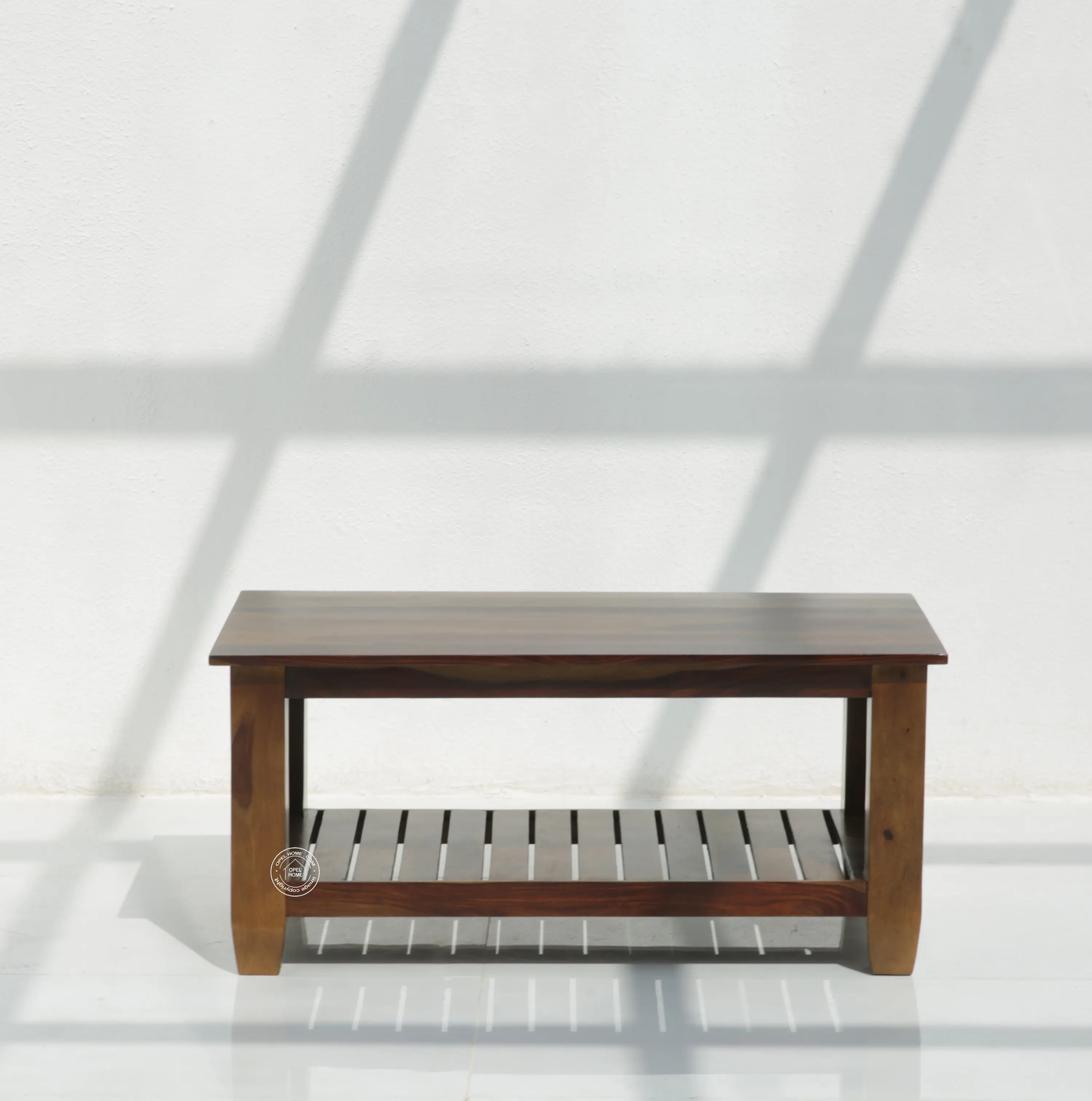 Cowley Wooden Coffee Table – Solid Rose Wood, Walnut Finish | Opelhome UAE - Opelhome