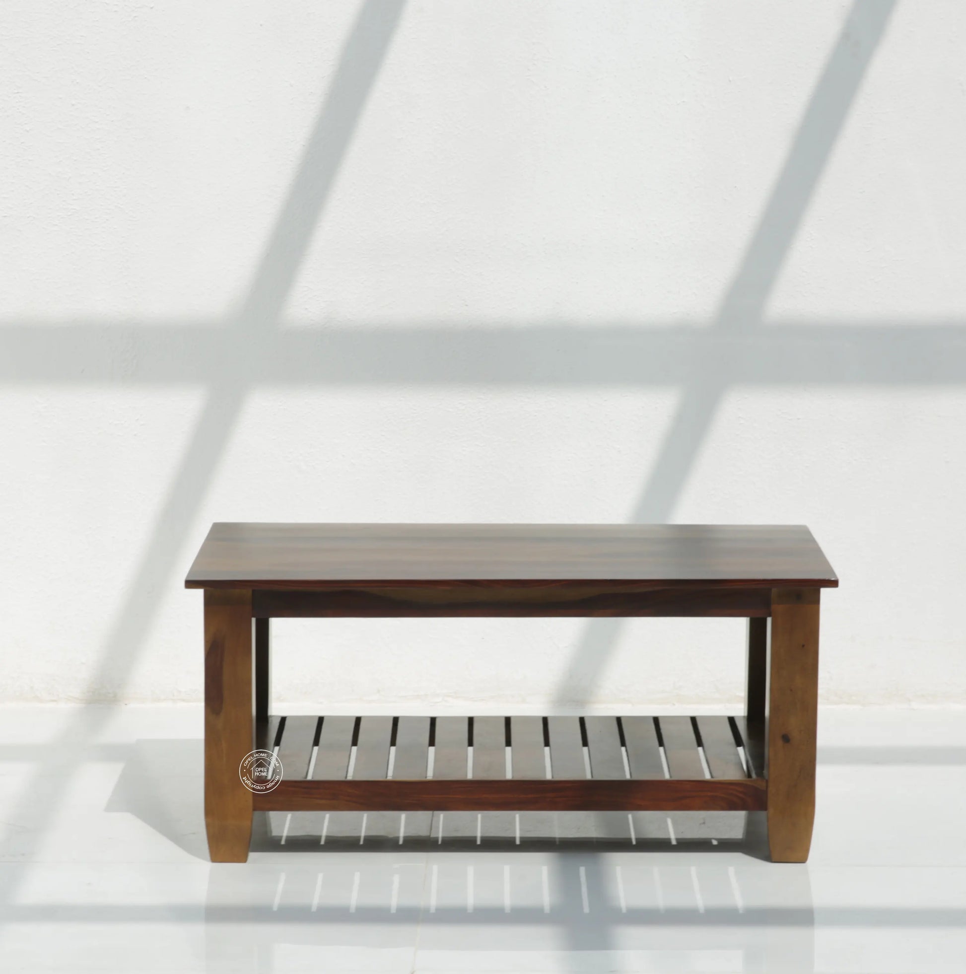 Cowley Wooden Coffee Table – Solid Rose Wood, Walnut Finish | Opelhome UAE - Opelhome