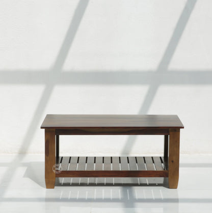 Cowley Wooden Coffee Table – Solid Rose Wood, Walnut Finish | Opelhome UAE - Opelhome