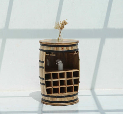 Creston Industrial Barrel Cocktail Cabinet