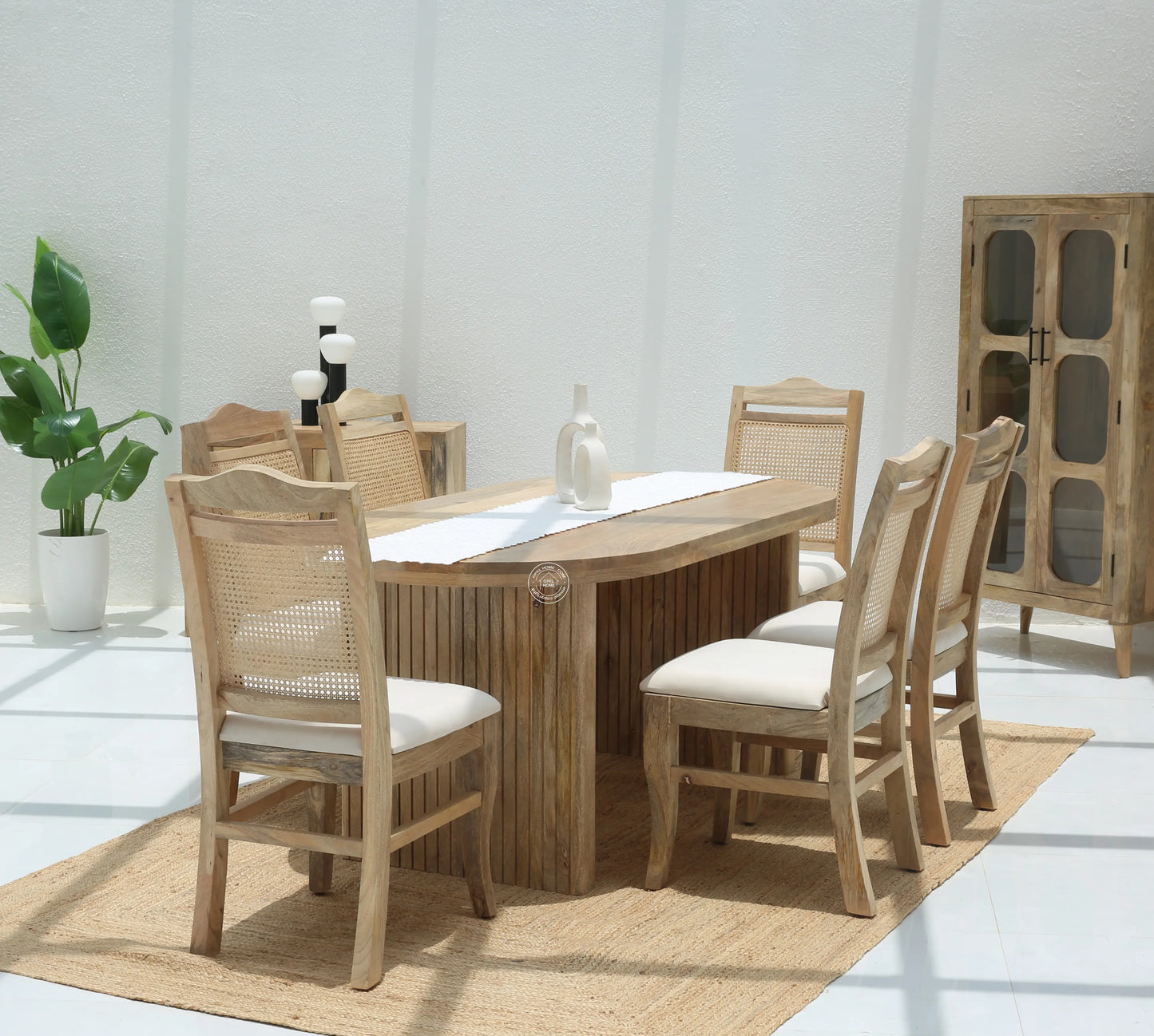 Crumley Wooden Dining Table – Only Table, Multiple Sizes, Solid Mango Wood | Opelhome UAE Opel Home