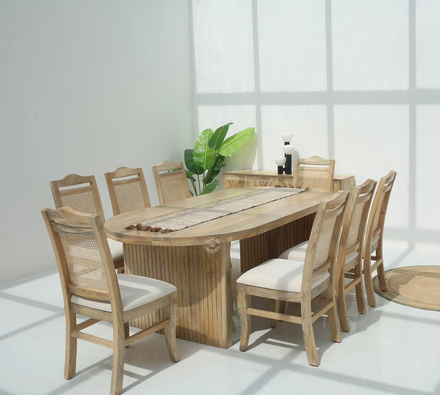 Crumley Wooden Dining Table – Only Table, Multiple Sizes, Solid Mango Wood | Opelhome UAE Opel Home