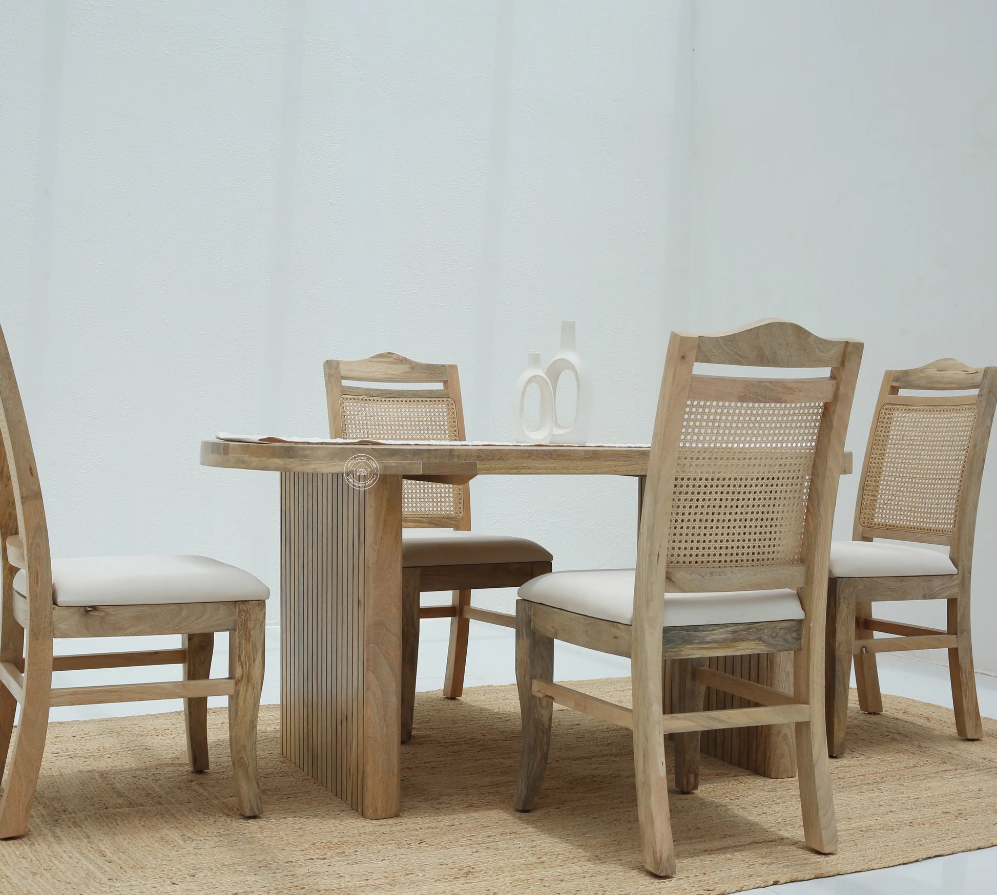 Crumley Wooden Dining Table – Only Table, Multiple Sizes, Solid Mango Wood | Opelhome UAE Opel Home