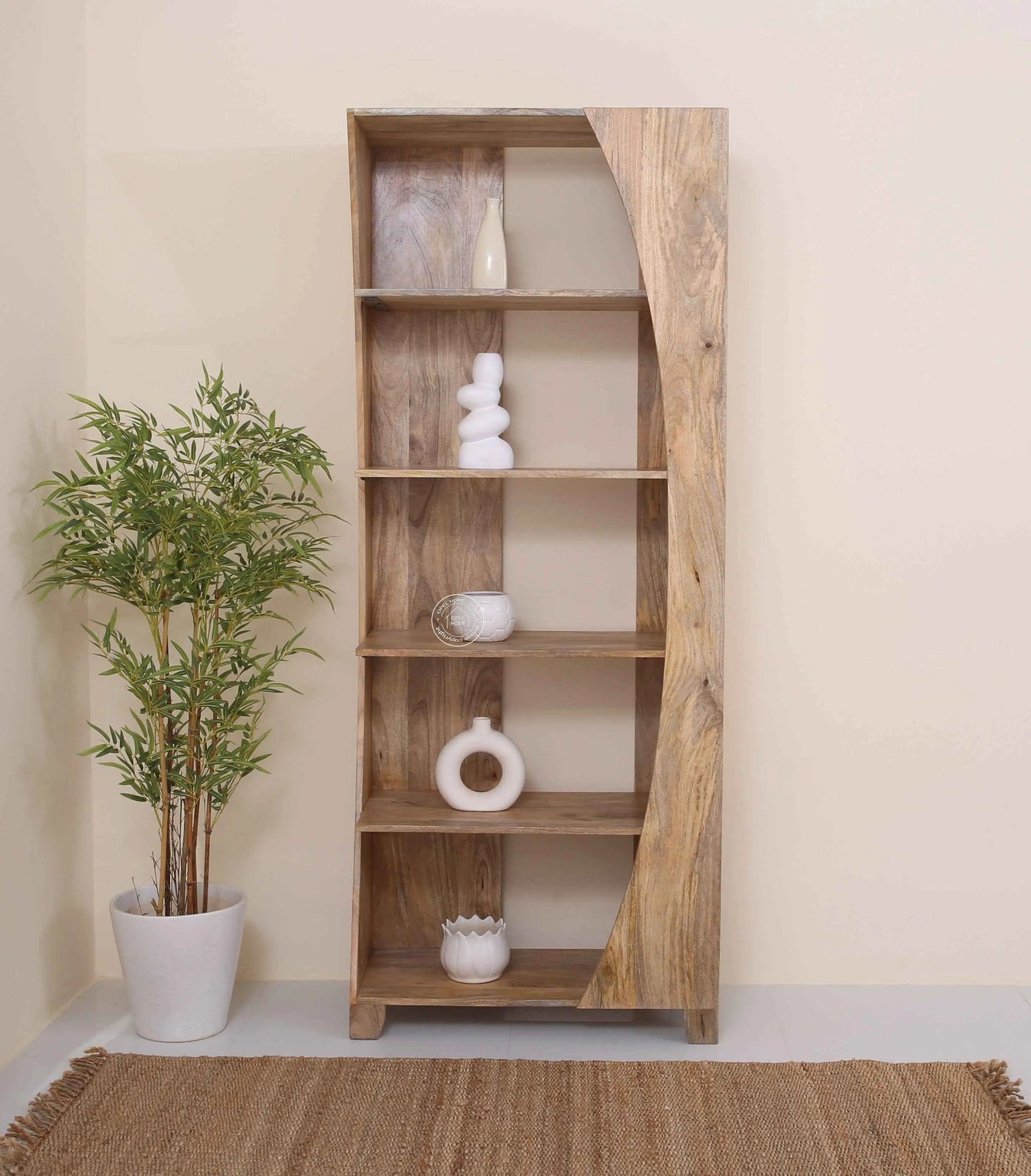 Curio Wooden Display Shelves Unit – Solid Mango Wood, 200 cm | Opelhome UAE