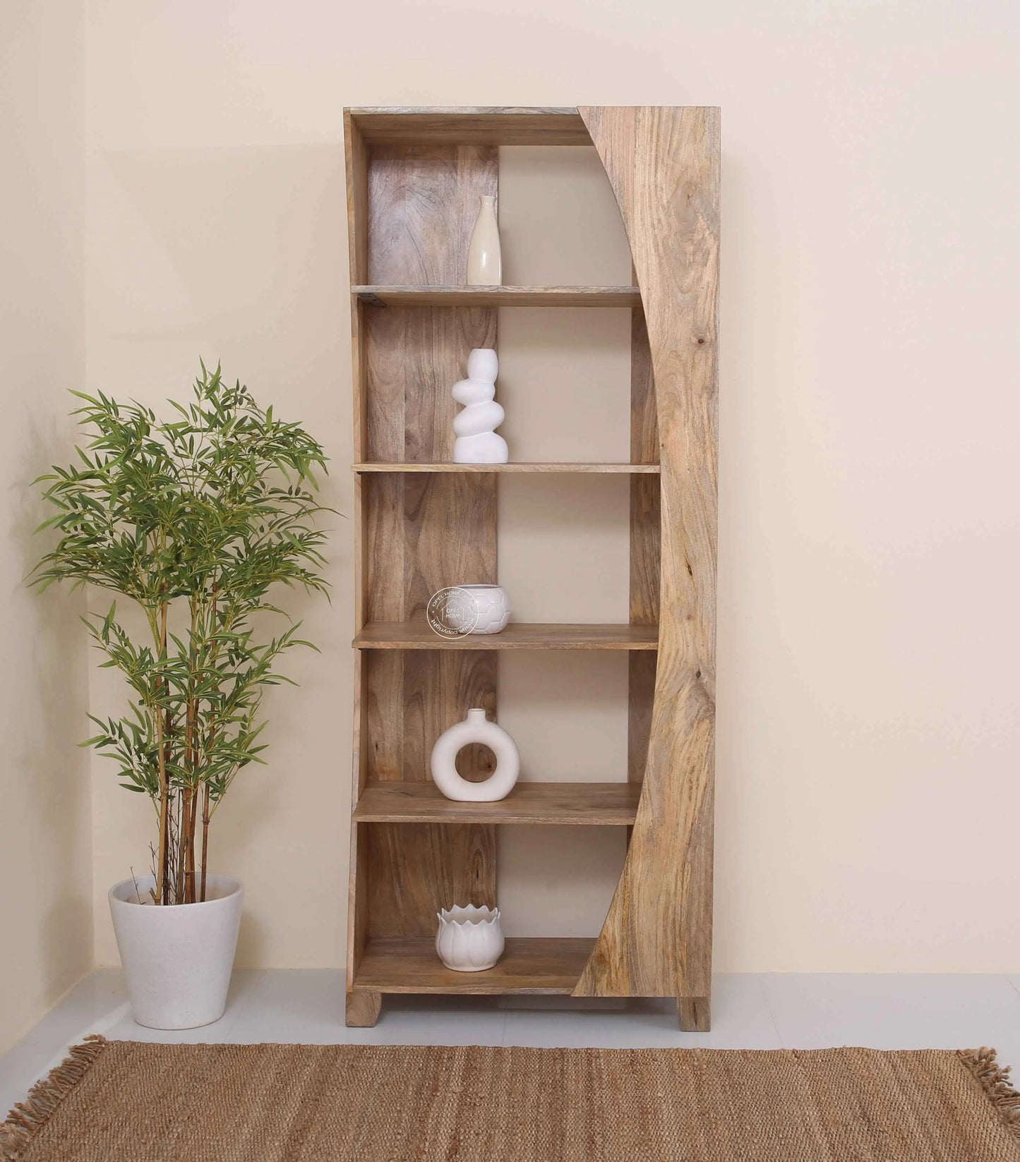 Curio Wooden Display Shelves Unit – Solid Mango Wood, 200 cm | Opelhome UAE
