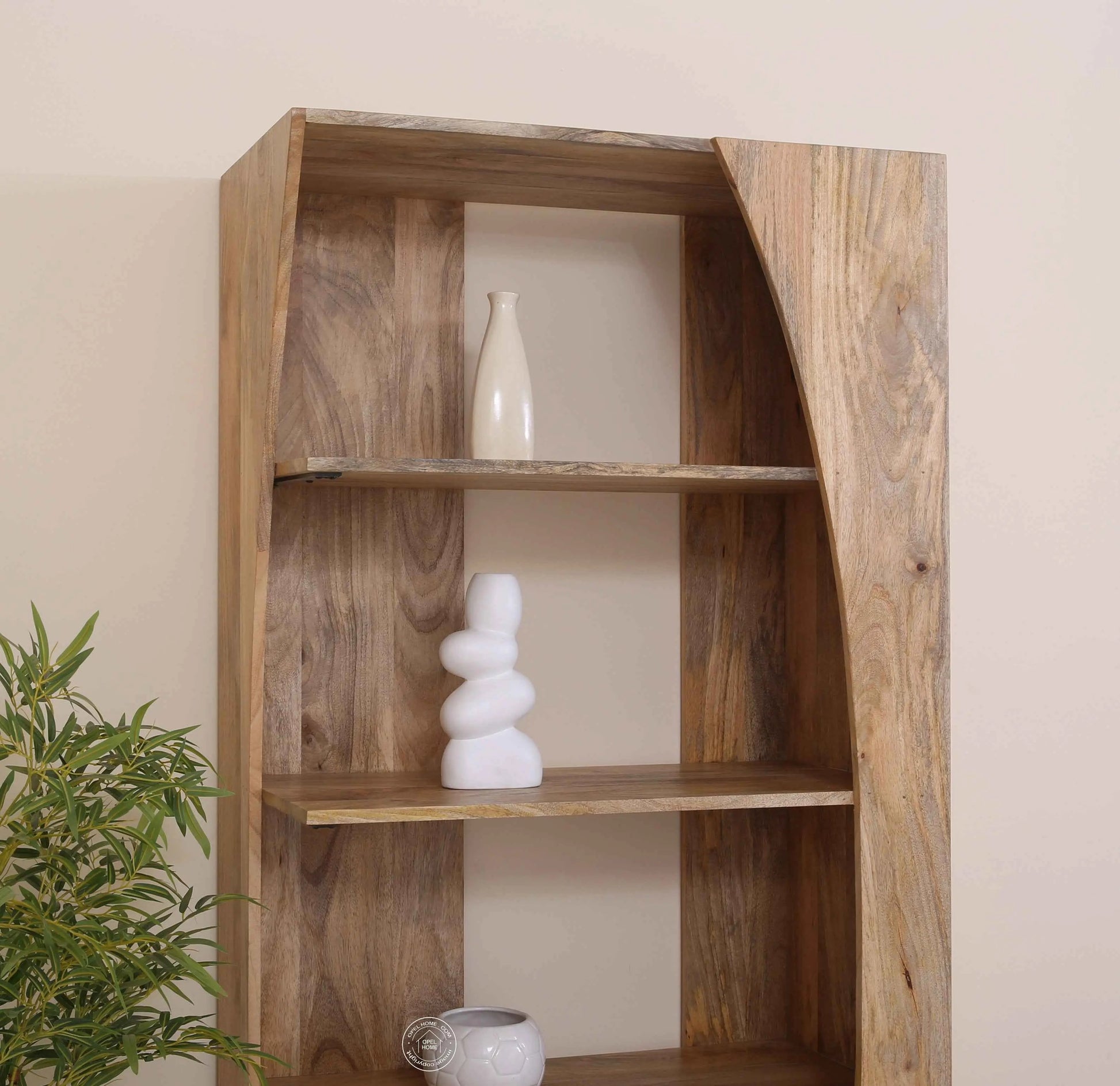 Curio Wooden Display Shelves Unit – Solid Mango Wood, 200 cm | Opelhome UAE