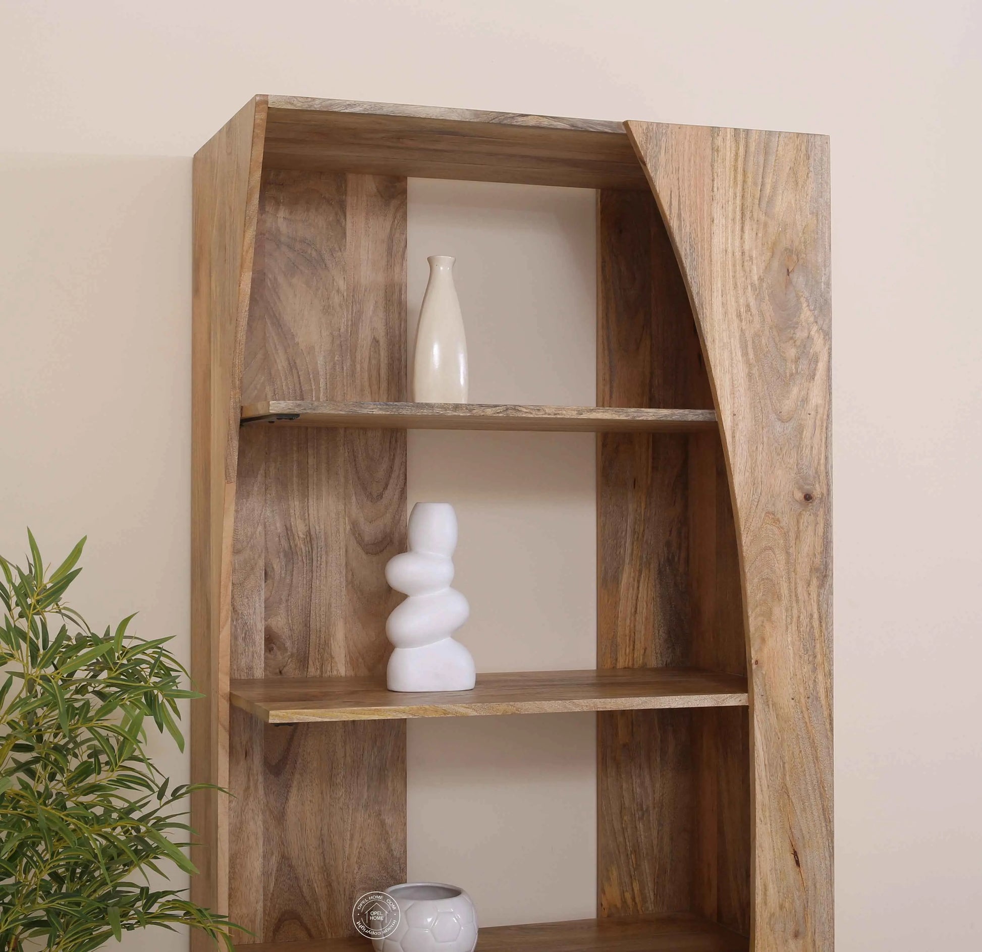Curio Wooden Display Shelves Unit – Solid Mango Wood, 200 cm | Opelhome UAE