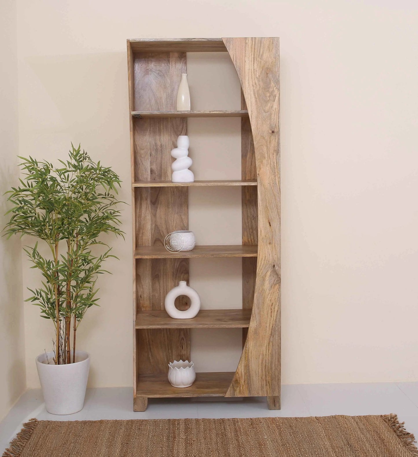 Curio Wooden Display Shelves Unit – Solid Mango Wood, 200 cm | Opelhome UAE