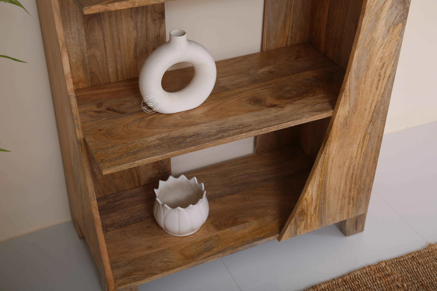 Curio Wooden Display Shelves Unit – Solid Mango Wood, 200 cm | Opelhome UAE