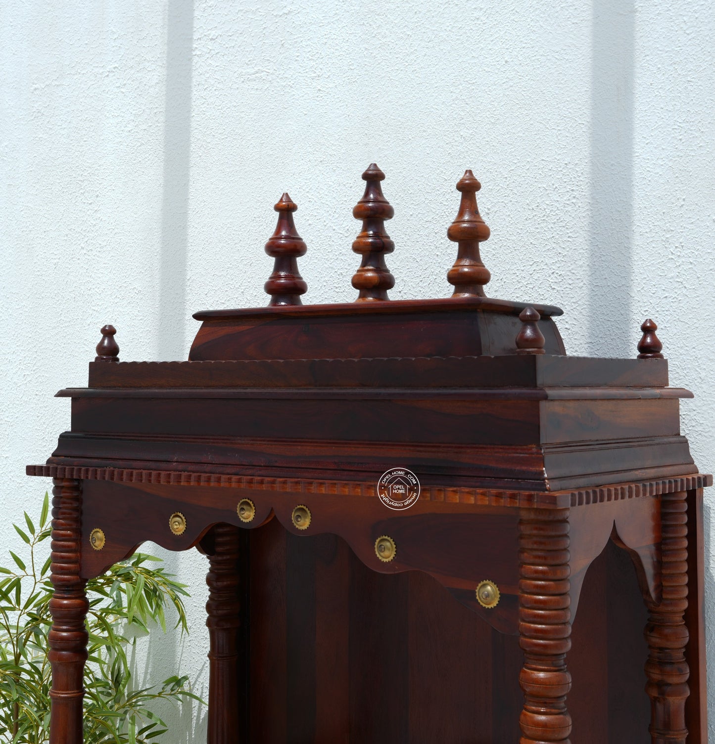 Traditional Rosewood Pooja Temple | Handcrafted Solid Wood Home Mandir
