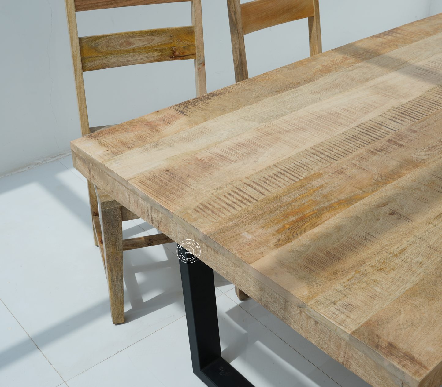 Sobine Mango Wood Dining Table with 7CM Top Thickness - Multiple Sizes & Leg Options