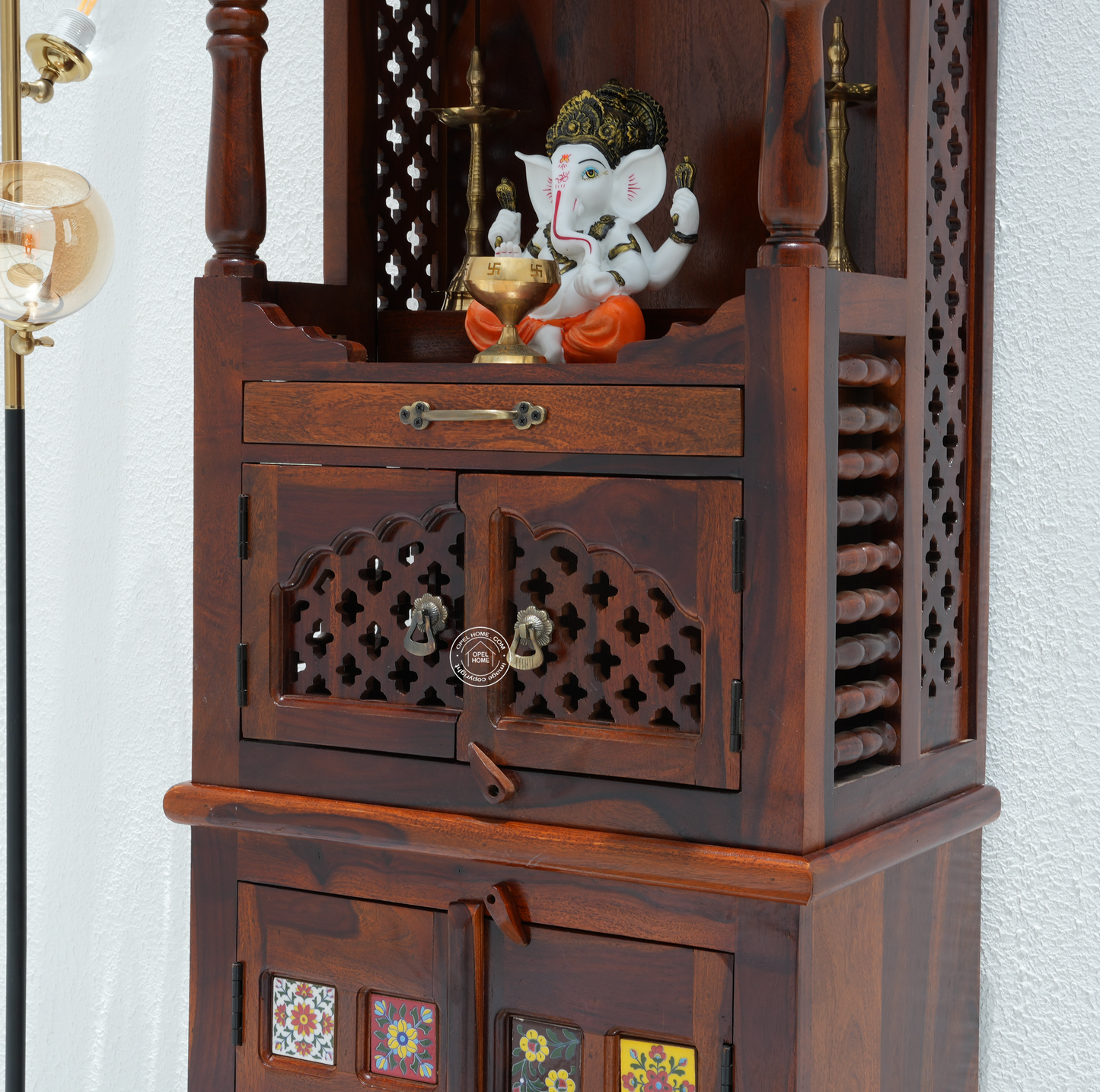 Wooden Home Mandir – Shanti | Solid Rosewood Pooja Temple