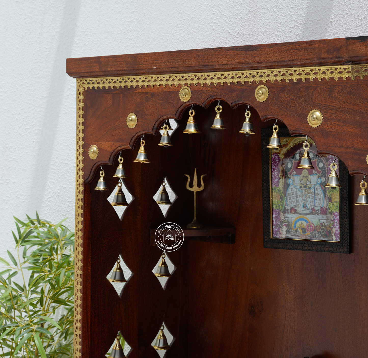 Royal Acacia  wood Temple | Handcrafted Tilework & Premium Storage