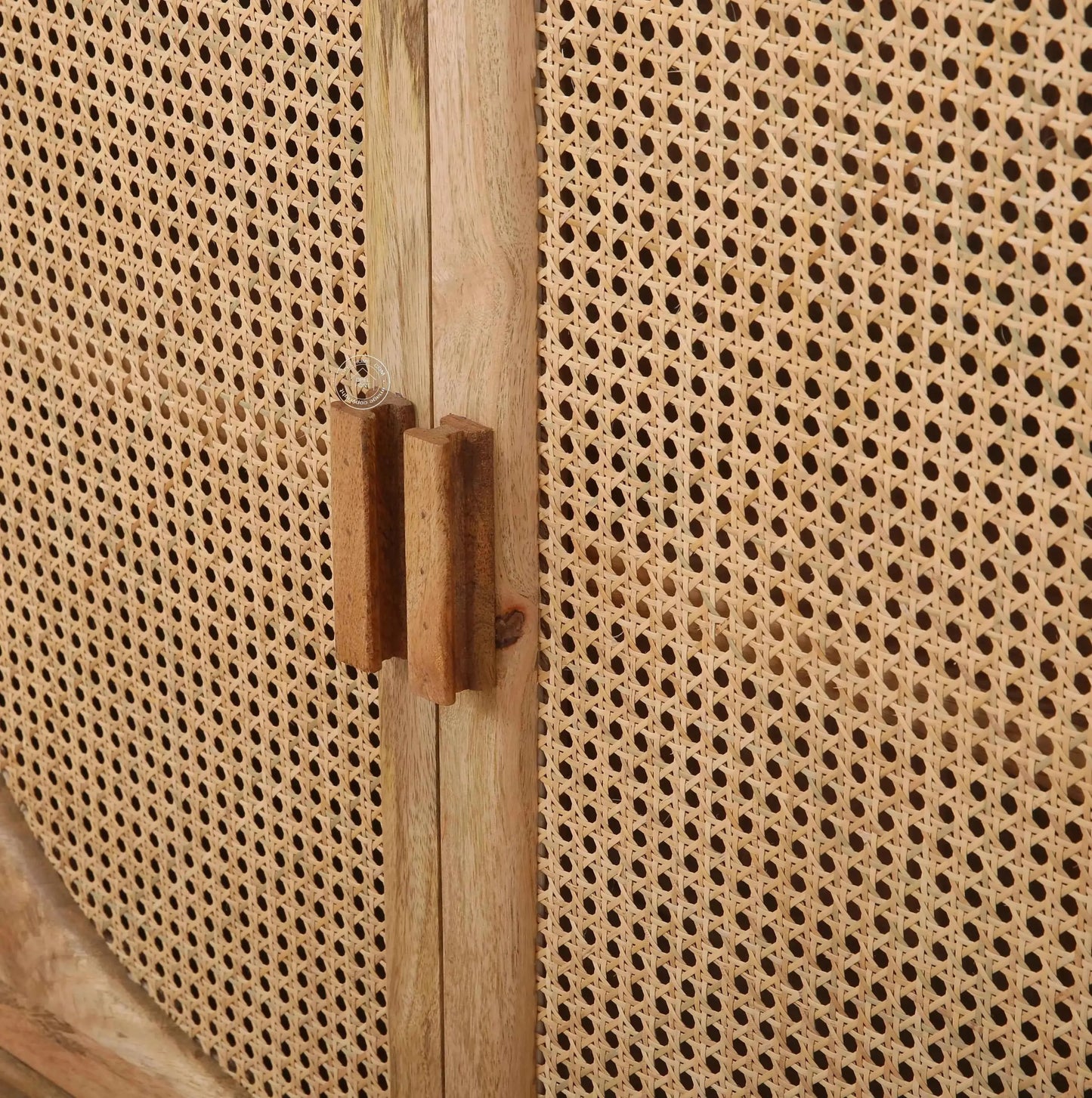 Daris Rattan Sideboard – 2 Doors, Solid Acacia Wood, Natural Finish | Opelhome UAE