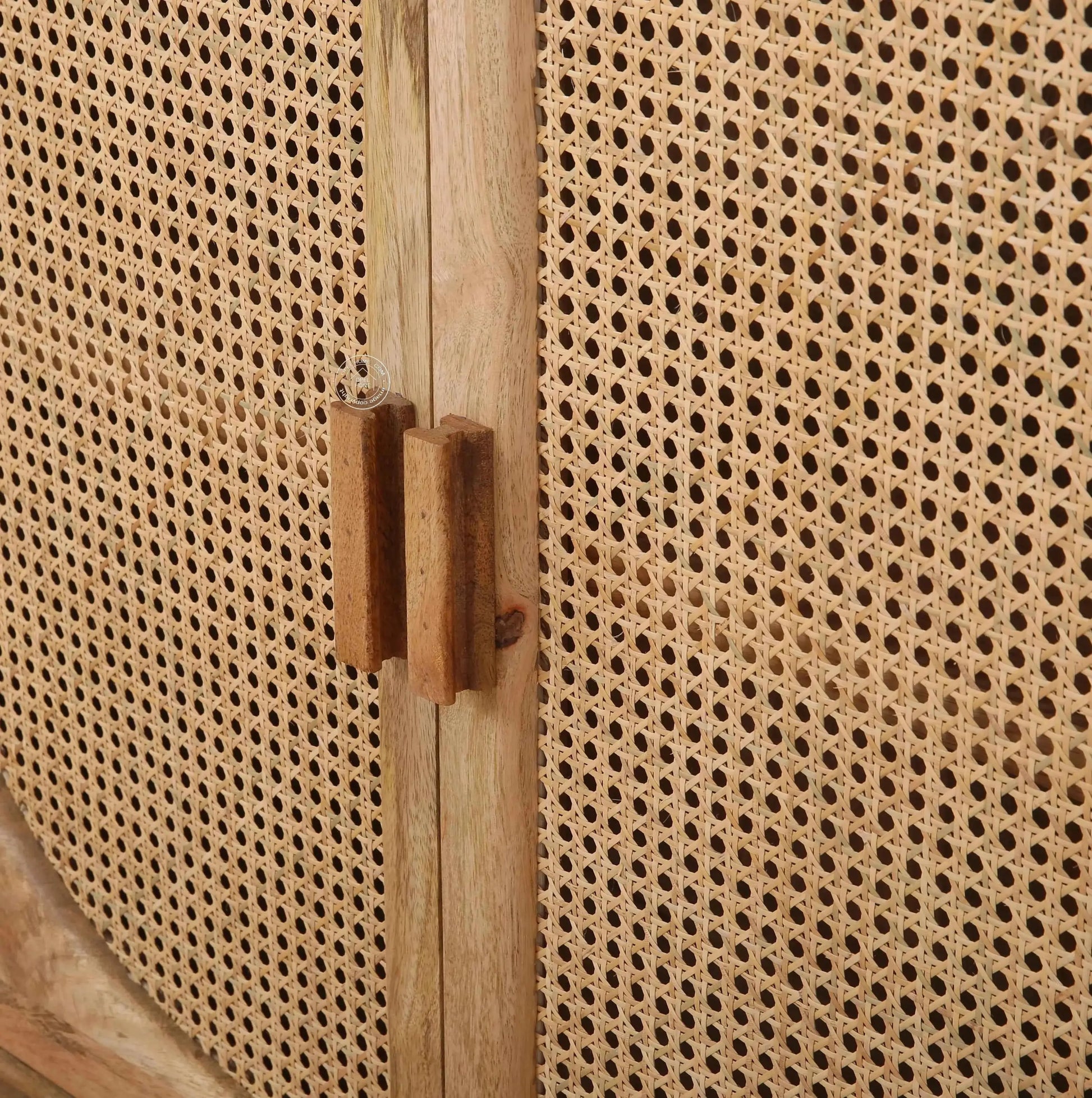 Daris Rattan Sideboard – 2 Doors, Solid Acacia Wood, Natural Finish | Opelhome UAE