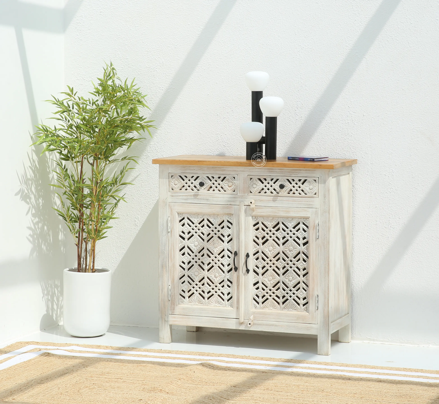 Delia Wooden 2 Door 2 Drawer Sideboard (Multiple Color Options) | Opelhome UAE - Opelhome