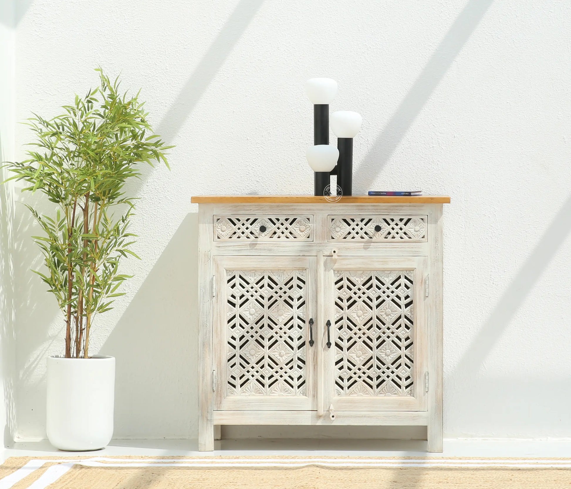 Delia Wooden 2 Door 2 Drawer Sideboard (Multiple Color Options) | Opelhome UAE - Opelhome