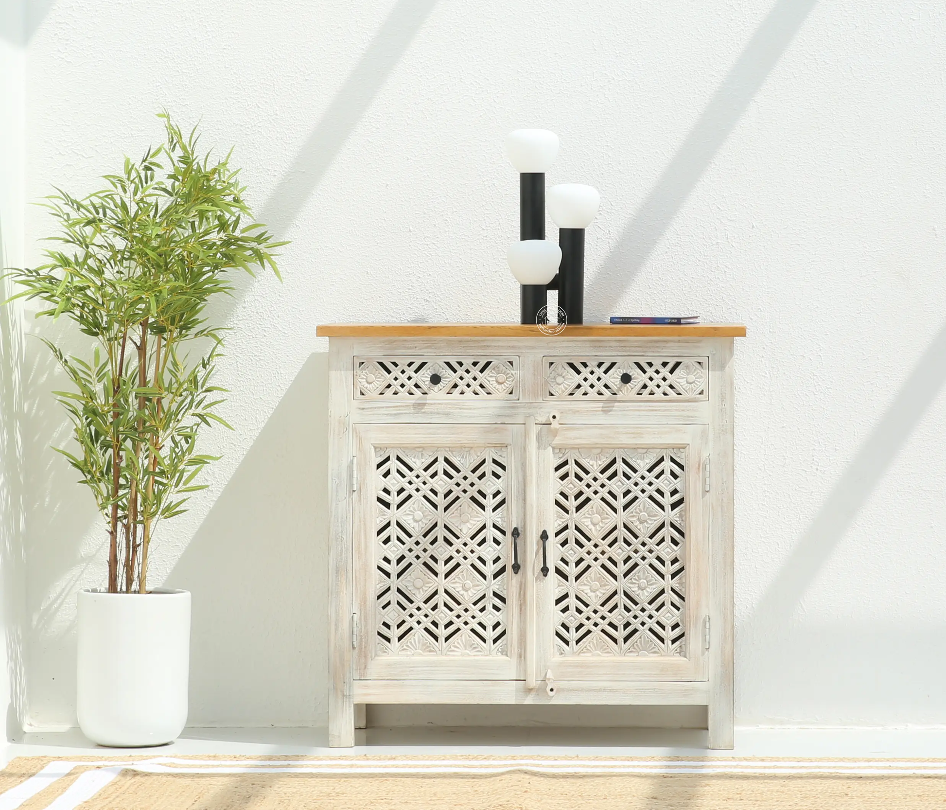 Delia Wooden 2 Door 2 Drawer Sideboard (Multiple Color Options) | Opelhome UAE - Opelhome